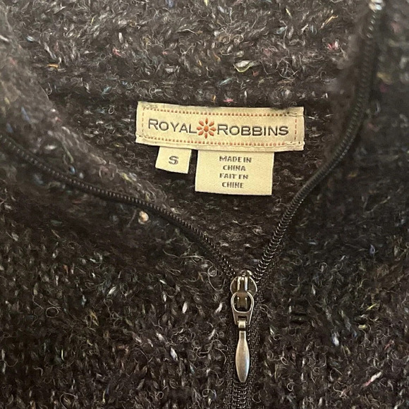 Royal Robins Woman’s Small Wool Blend Black Heather 1/4 Zip Pullover Sweater K5 - Picture 4 of 10